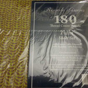 Rare Limited Edition Royale Linens Percale Twin Sheet Set, NEW-Last ONE